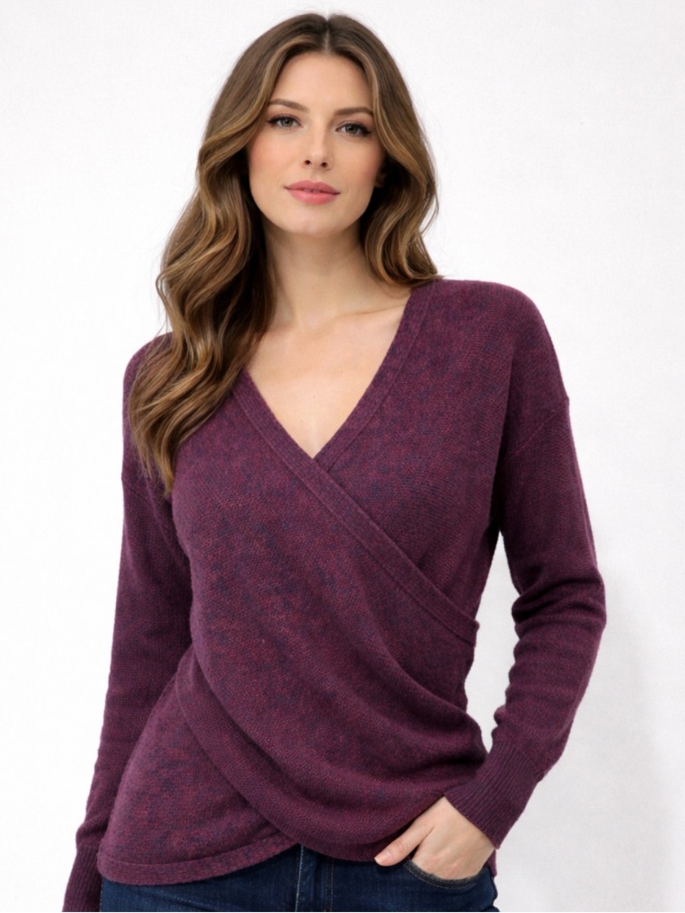 Alya Burgundy  Crossover‎   Sweater (Alya brand) Small